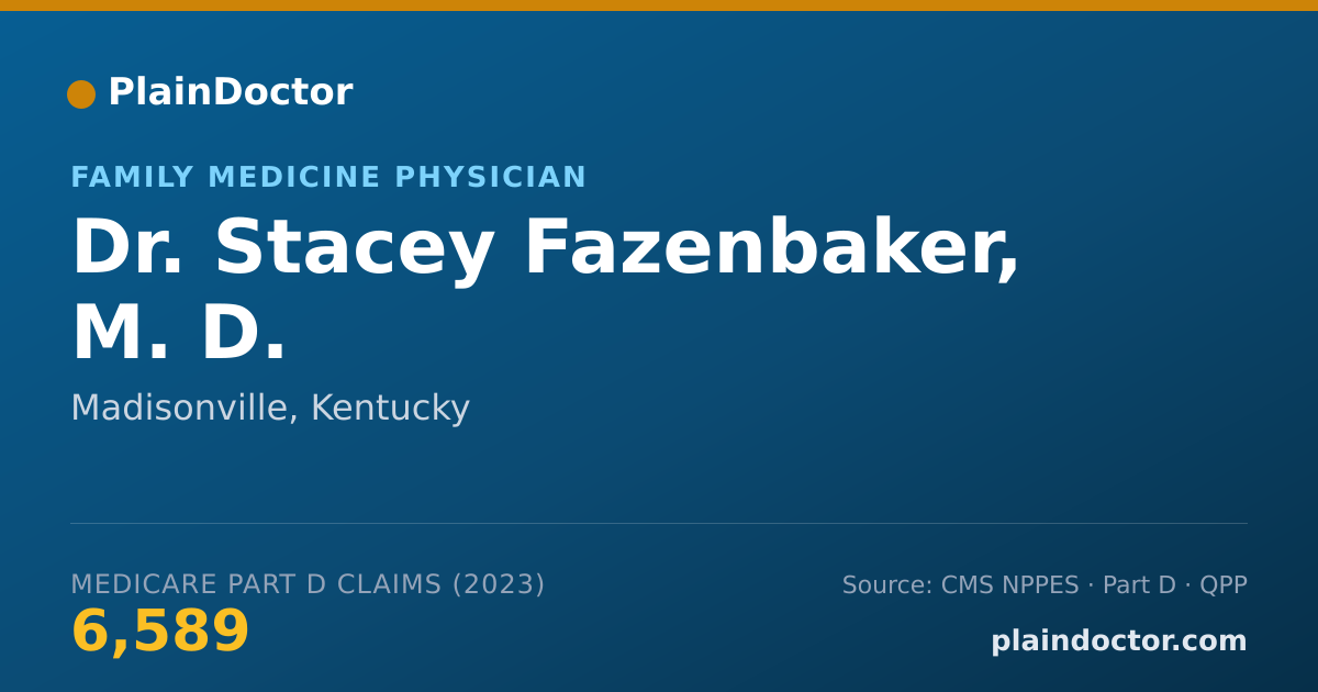 Shareable card for Stacey Fazenbaker, M. D. - Family Medicine Physician, Madisonville, KY