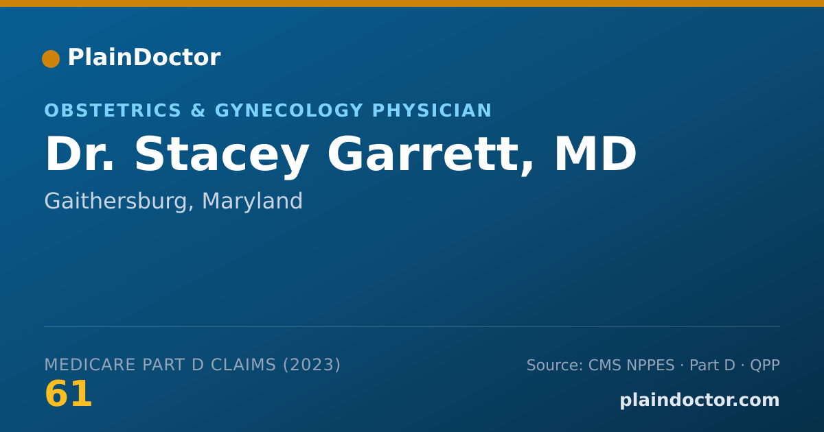 Shareable card for Stacey Garrett, MD - Obstetrics & Gynecology Physician, Gaithersburg, MD