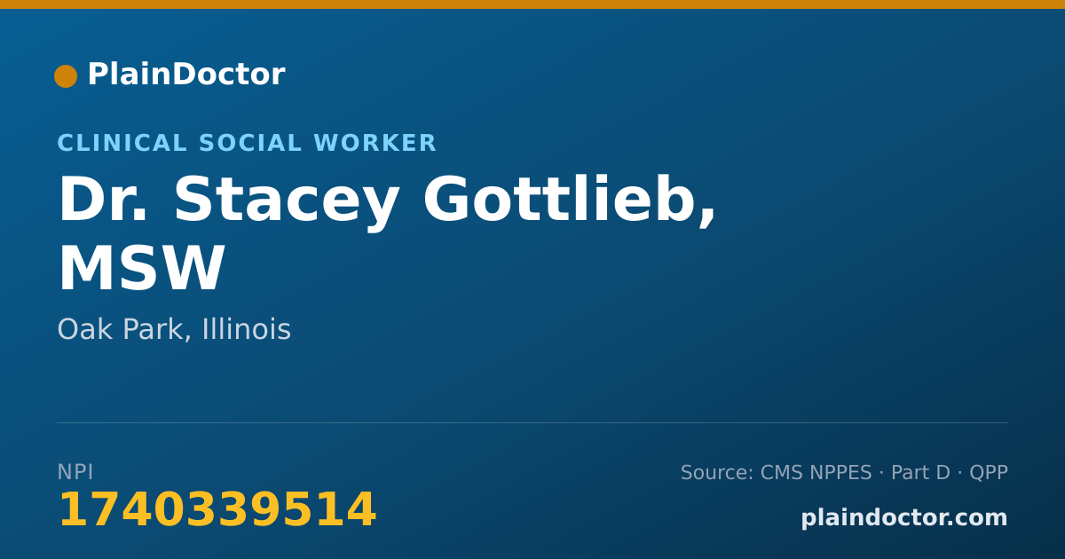 Shareable card for Stacey Gottlieb, MSW - Clinical Social Worker, Oak Park, IL