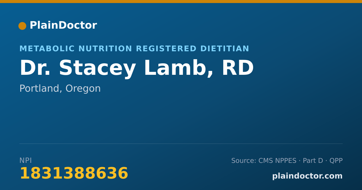Shareable card for Stacey Lamb, RD - Metabolic Nutrition Registered Dietitian, Portland, OR