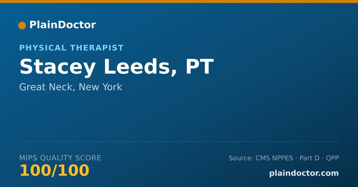 Shareable card for Stacey Leeds, PT - Physical Therapist, Great Neck, NY