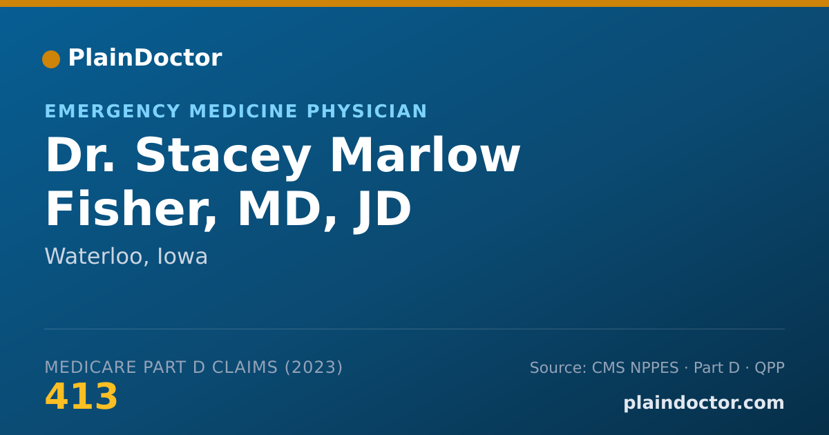 Shareable card for Stacey Marlow Fisher, MD, JD - Emergency Medicine Physician, Waterloo, IA