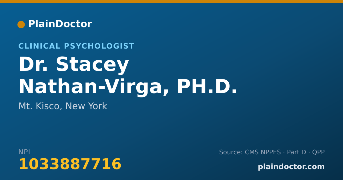 Shareable card for Stacey Nathan-Virga, PH.D. - Clinical Psychologist, Mt. Kisco, NY