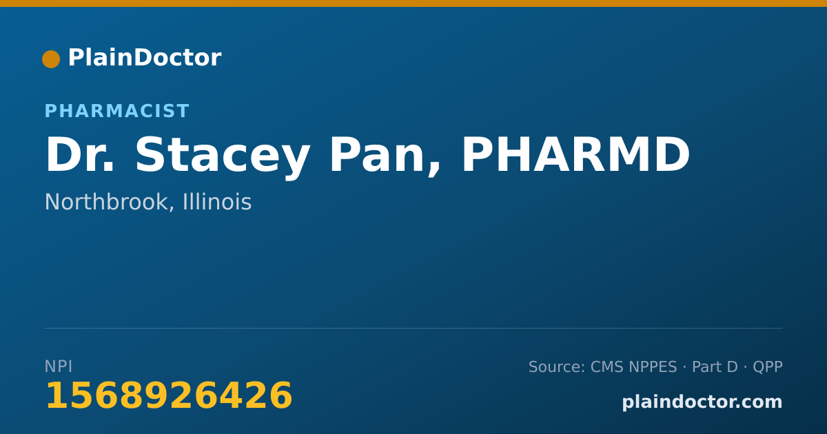 Shareable card for Stacey Pan, PHARMD - Pharmacist, Northbrook, IL