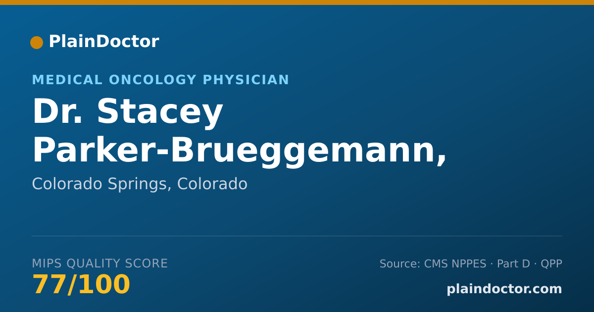 Shareable card for Stacey Parker-Brueggemann, M.D. - Medical Oncology Physician, Colorado Springs, CO