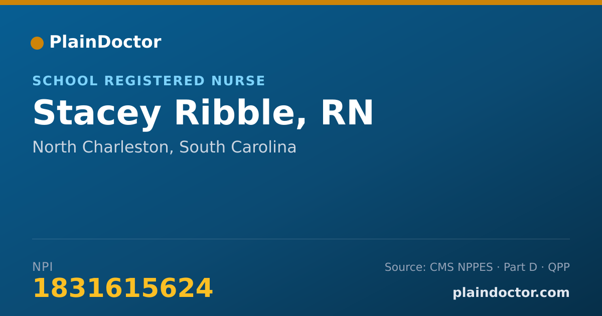Shareable card for Stacey Ribble, RN - School Registered Nurse, North Charleston, SC