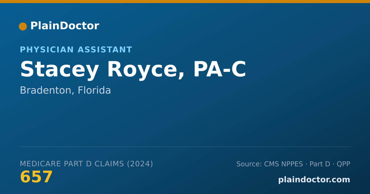 Shareable card for Stacey Royce, PA-C - Physician Assistant, Bradenton, FL
