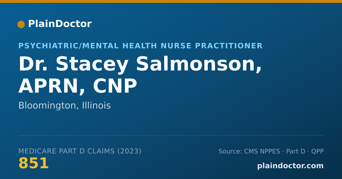 Shareable card for Stacey Salmonson, APRN, CNP - Psychiatric/Mental Health Nurse Practitioner, Bloomington, IL
