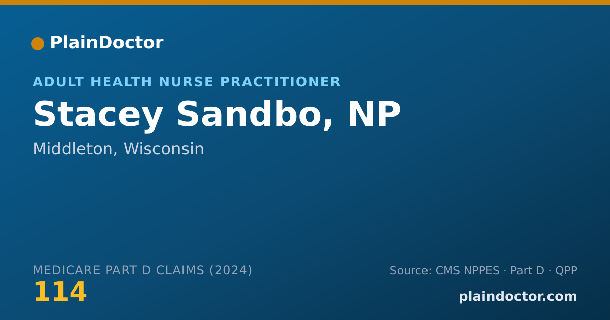 Shareable card for Stacey Sandbo, NP - Adult Health Nurse Practitioner, Middleton, WI