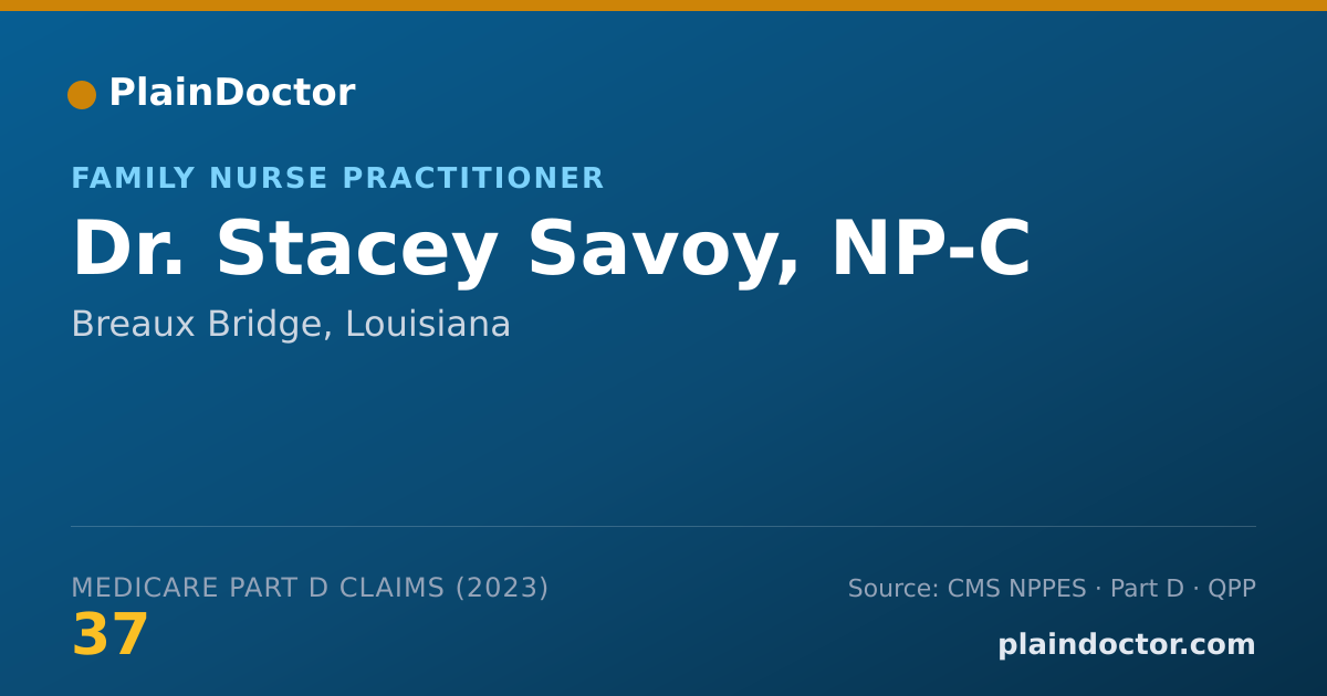 Shareable card for Stacey Savoy, NP-C - Family Nurse Practitioner, Breaux Bridge, LA
