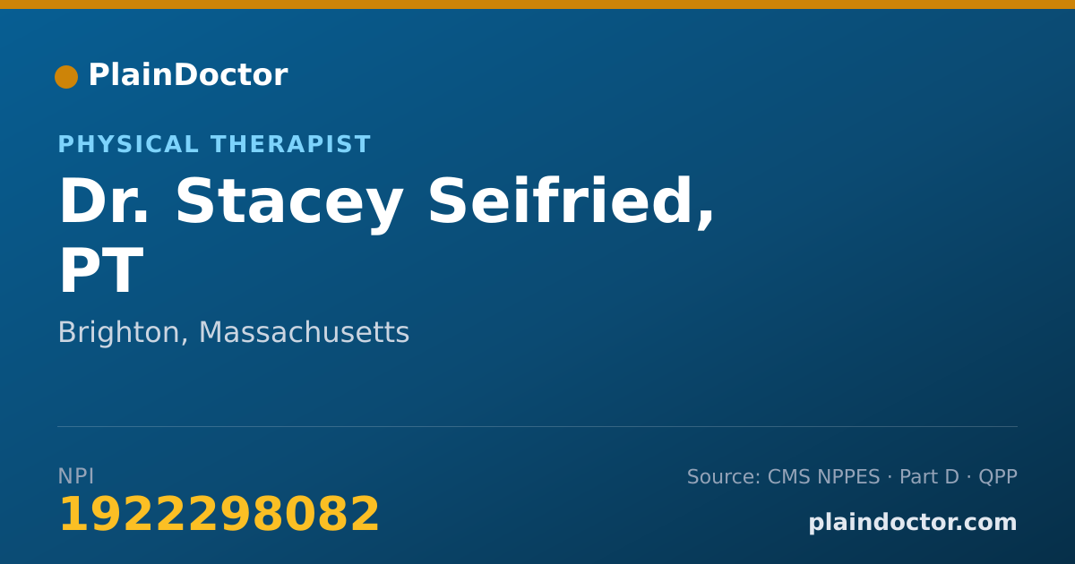 Shareable card for Stacey Seifried, PT - Physical Therapist, Brighton, MA