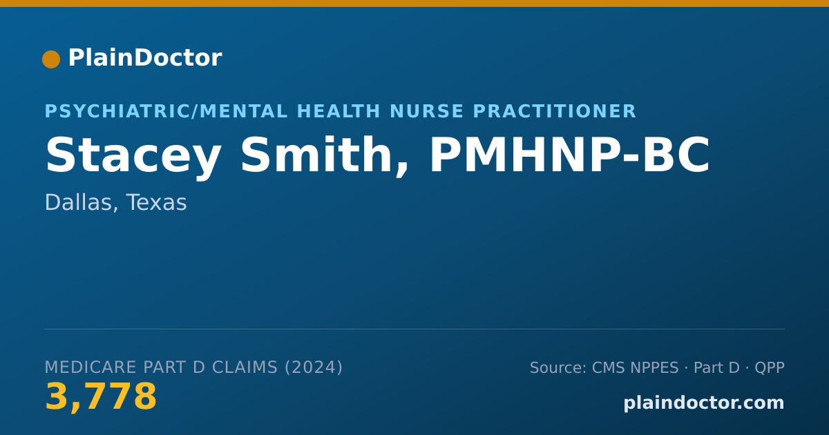 Shareable card for Stacey Smith, PMHNP-BC - Psychiatric/Mental Health Nurse Practitioner, Dallas, TX