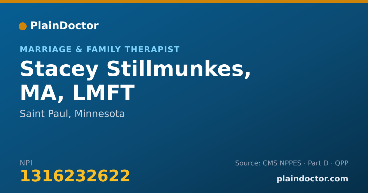 Shareable card for Stacey Stillmunkes, MA, LMFT - Marriage & Family Therapist, Saint Paul, MN