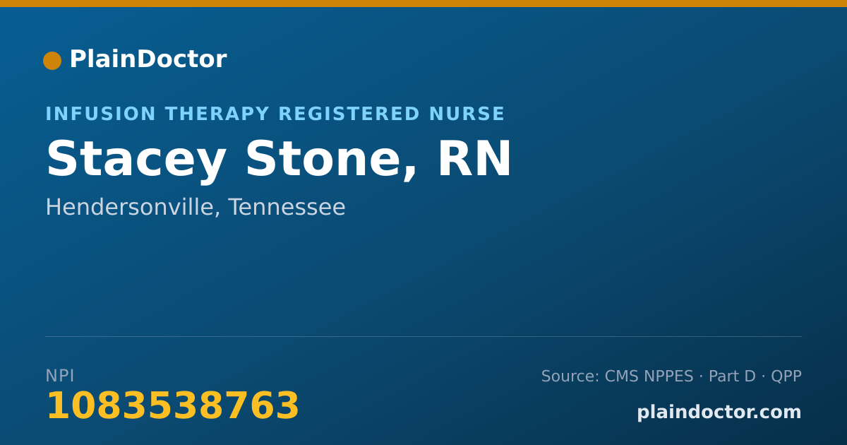 Shareable card for Stacey Stone, RN - Infusion Therapy Registered Nurse, Hendersonville, TN