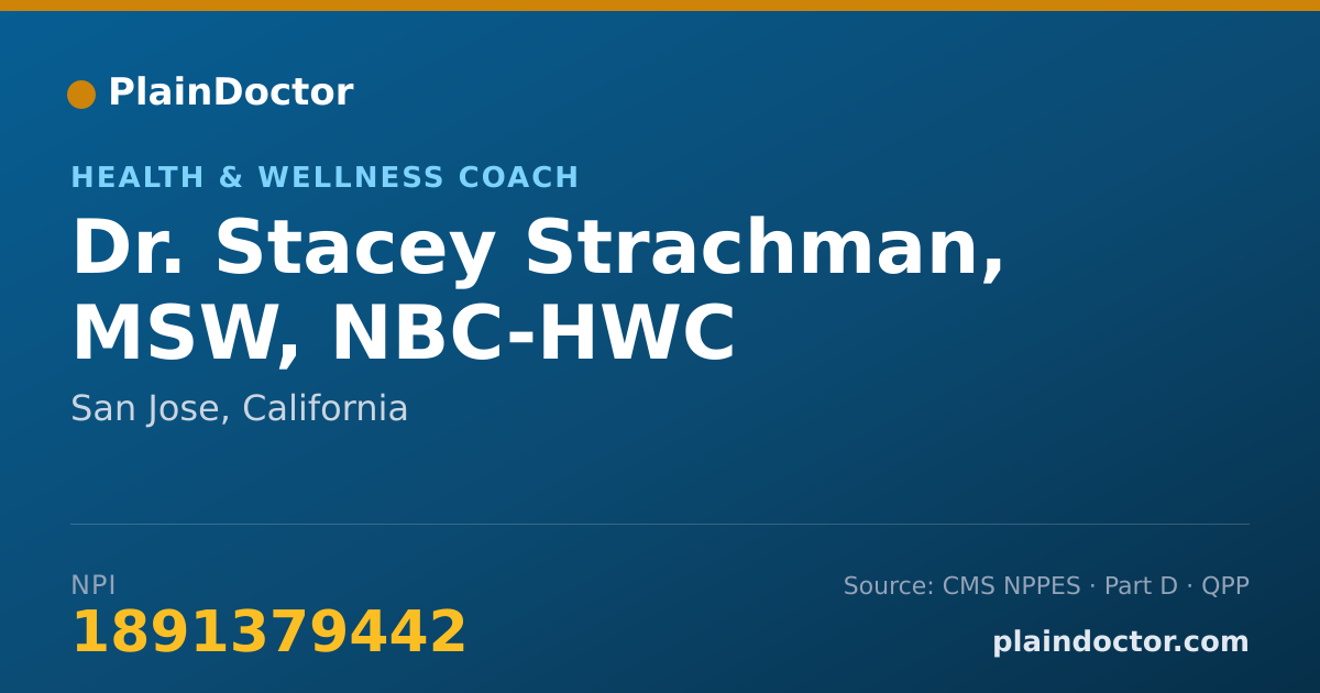 Shareable card for Stacey Strachman, MSW, NBC-HWC - Health & Wellness Coach, San Jose, CA