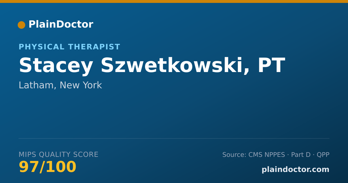 Shareable card for Stacey Szwetkowski, PT - Physical Therapist, Latham, NY