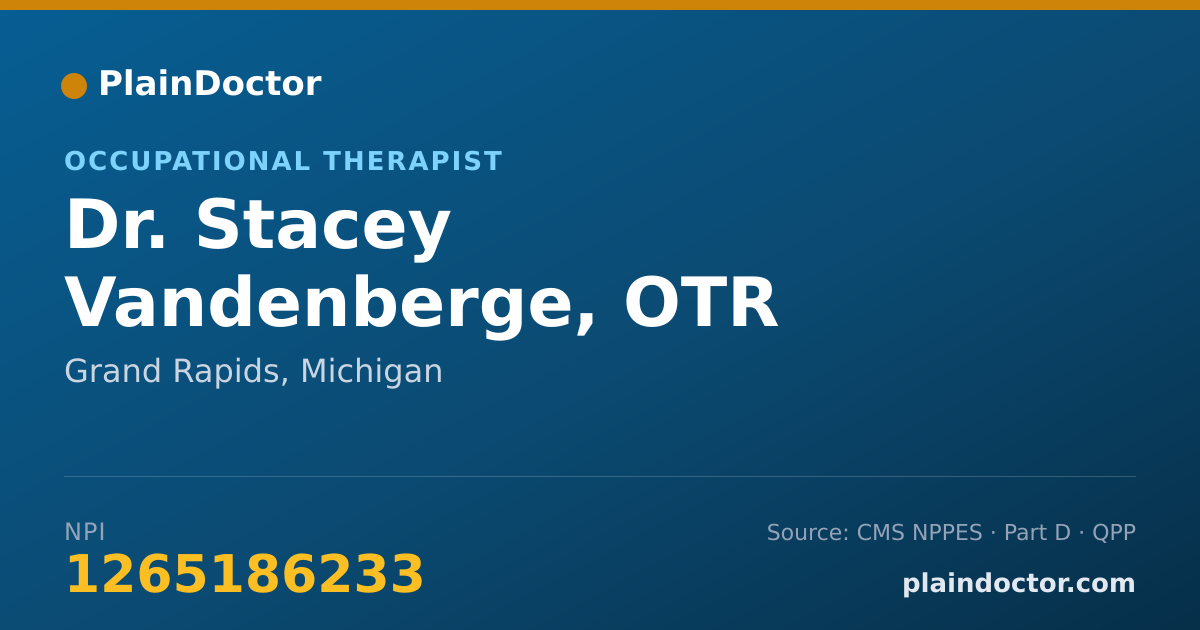 Shareable card for Stacey Vandenberge, OTR - Occupational Therapist, Grand Rapids, MI