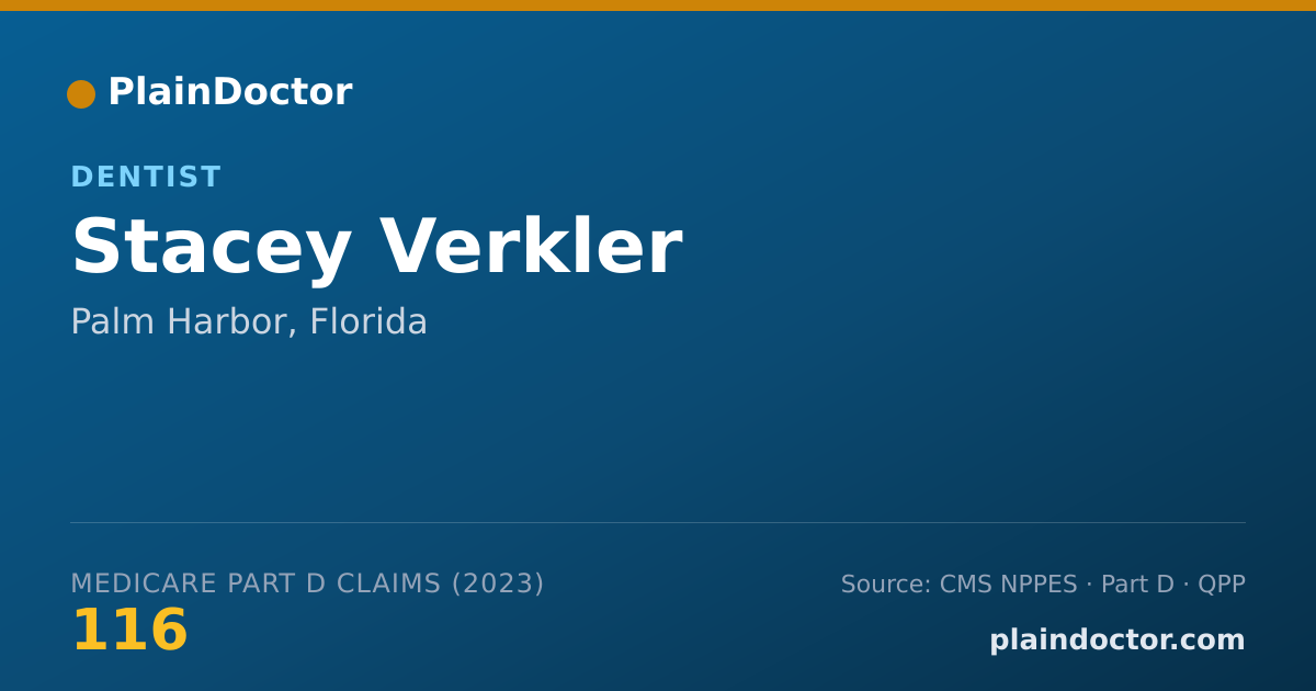 Shareable card for Stacey Verkler - Dentist, Palm Harbor, FL
