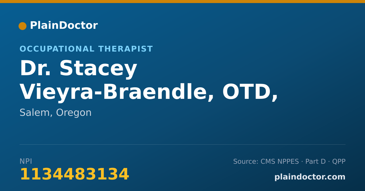 Shareable card for Stacey Vieyra-Braendle, OTD, OTR/L, MT-BC - Occupational Therapist, Salem, OR