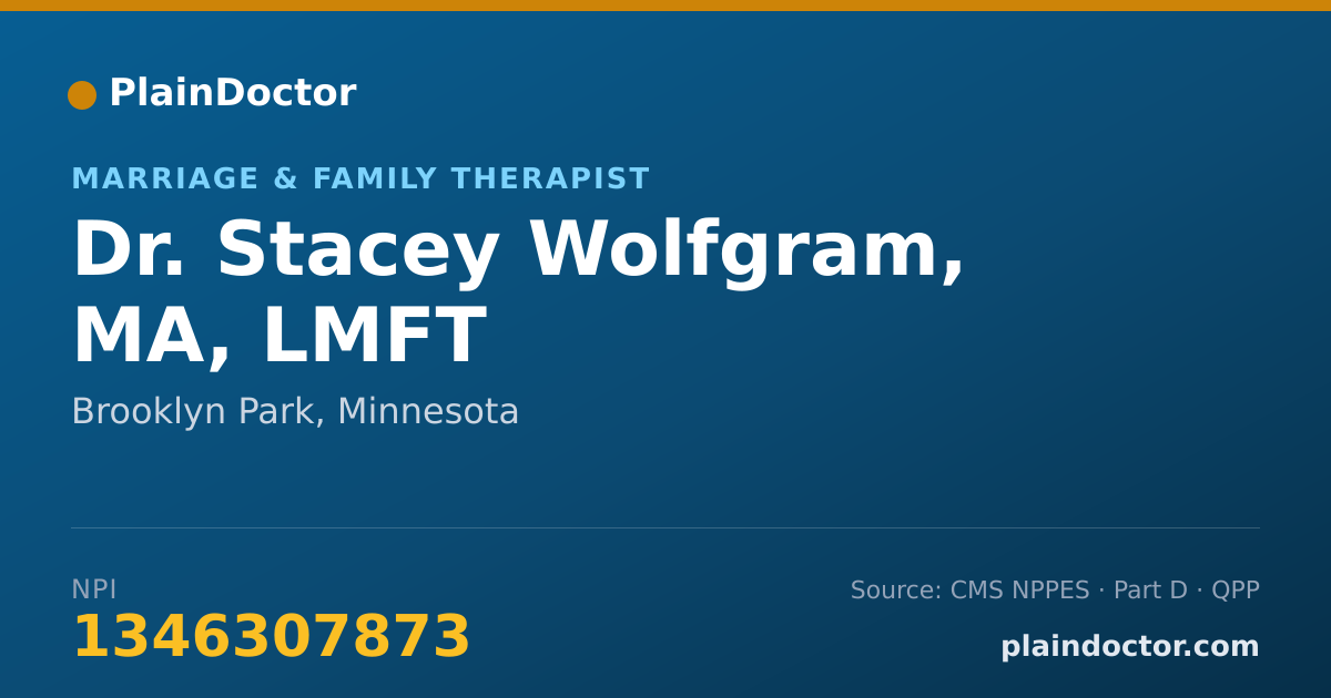 Shareable card for Stacey Wolfgram, MA, LMFT - Marriage & Family Therapist, Brooklyn Park, MN