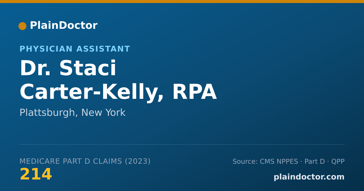 Shareable card for Staci Carter-Kelly, RPA - Physician Assistant, Plattsburgh, NY