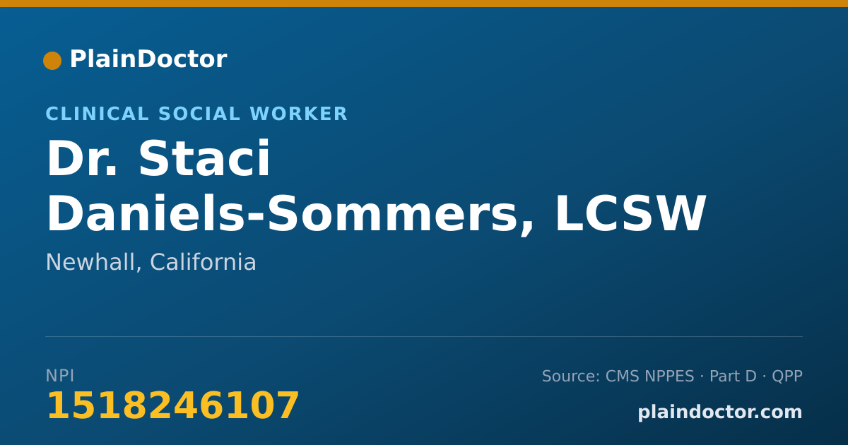 Shareable card for Staci Daniels-Sommers, LCSW - Clinical Social Worker, Newhall, CA