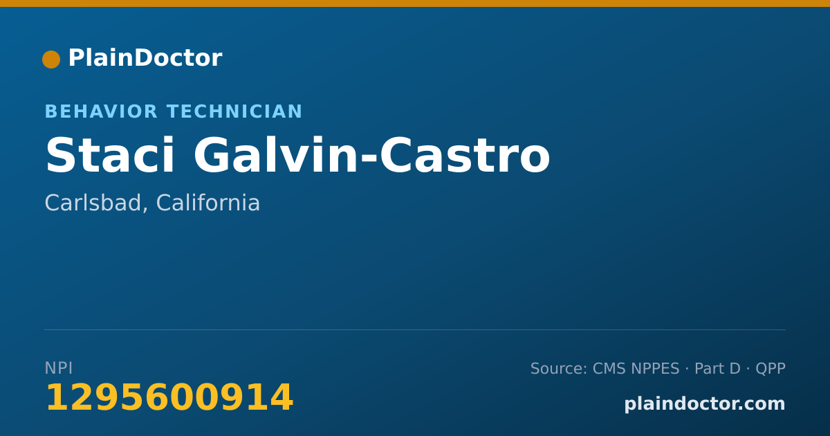 Shareable card for Staci Galvin-Castro - Behavior Technician, Carlsbad, CA