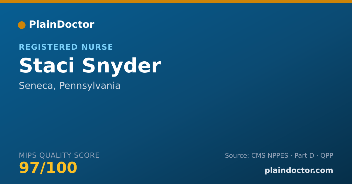Shareable card for Staci Snyder - Registered Nurse, Seneca, PA