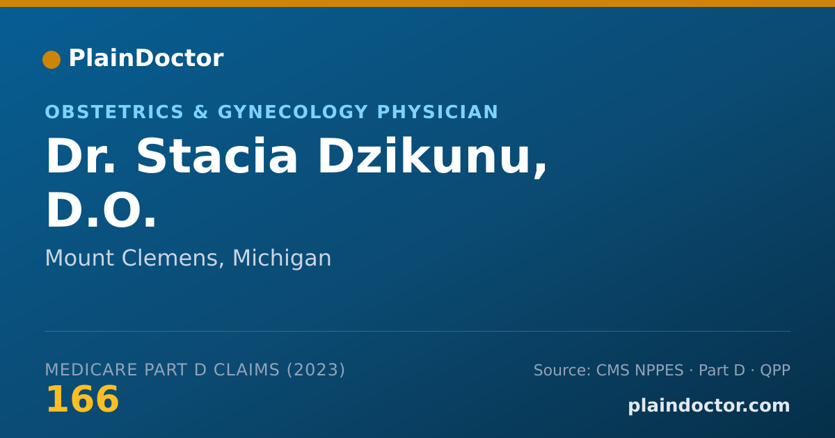 Shareable card for Stacia Dzikunu, D.O. - Obstetrics & Gynecology Physician, Mount Clemens, MI