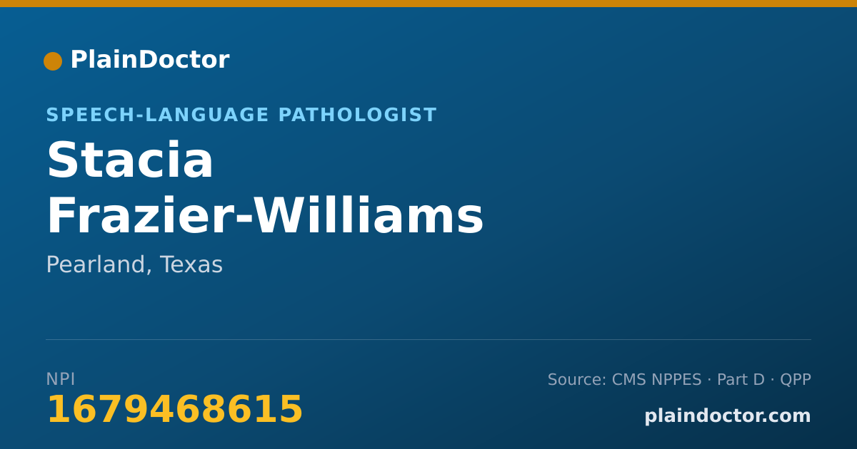 Shareable card for Stacia Frazier-Williams - Speech-Language Pathologist, Pearland, TX