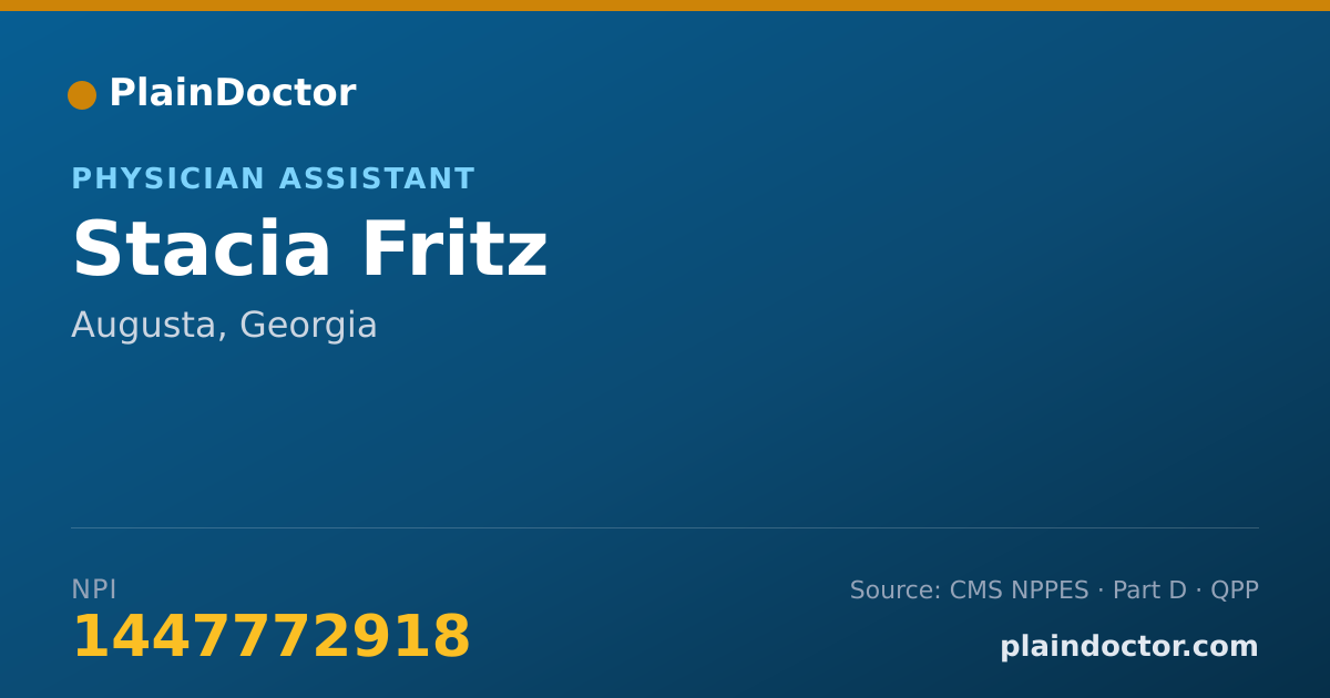 Shareable card for Stacia Fritz - Physician Assistant, Augusta, GA