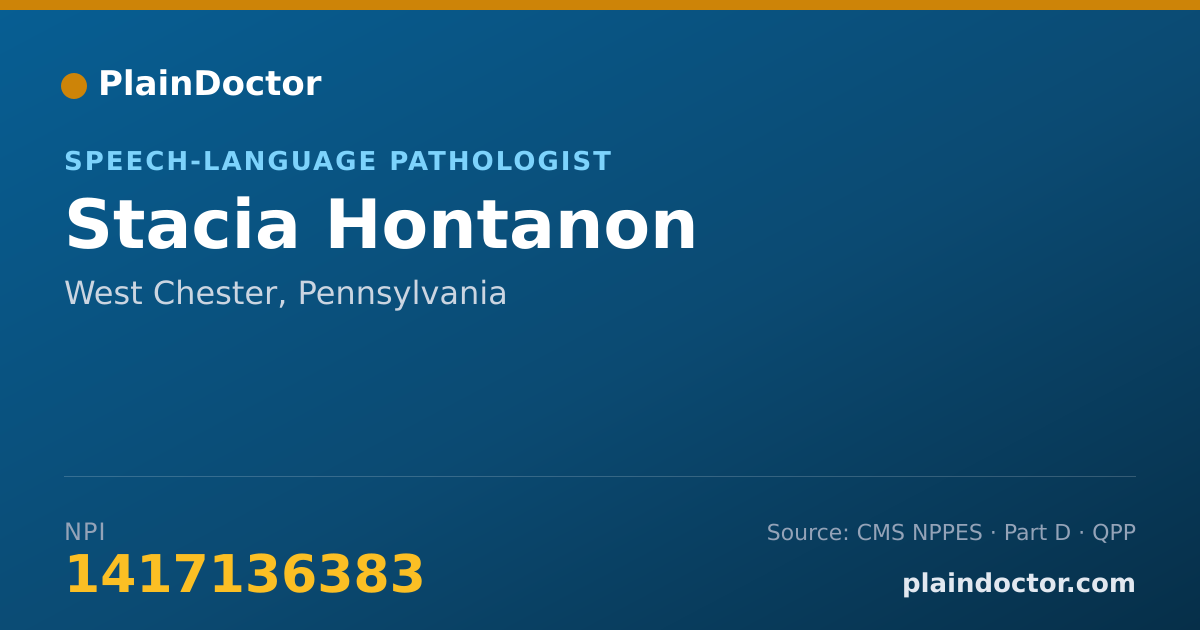 Shareable card for Stacia Hontanon - Speech-Language Pathologist, West Chester, PA