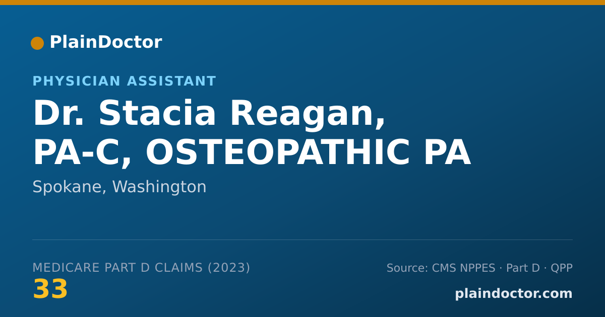 Shareable card for Stacia Reagan, PA-C, OSTEOPATHIC PA - Physician Assistant, Spokane, WA