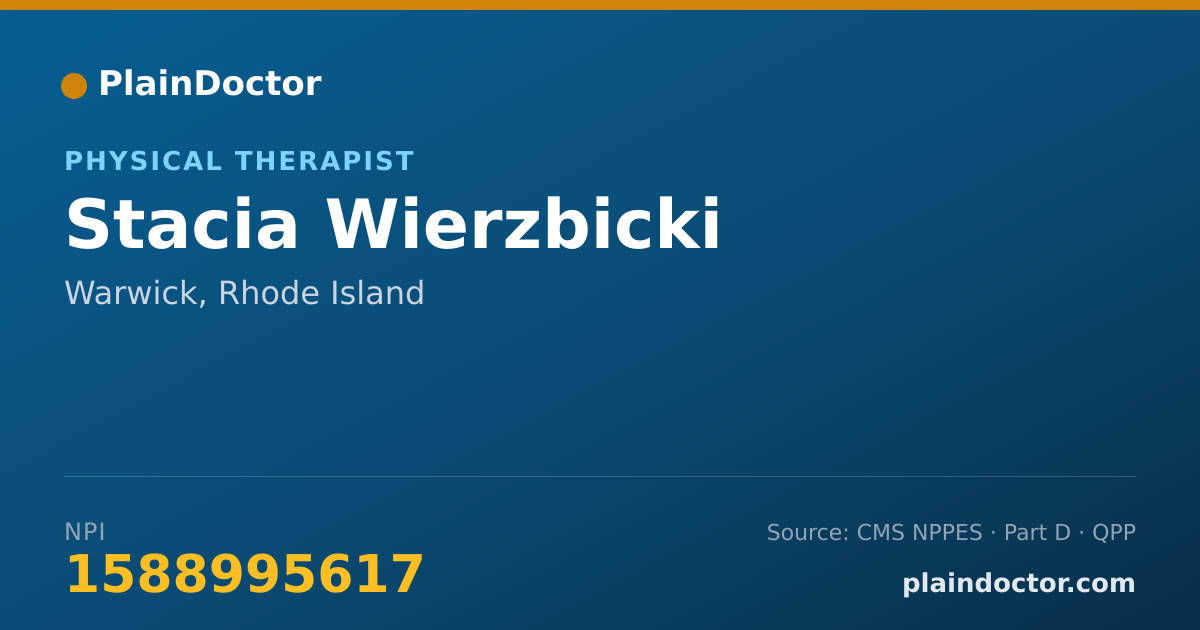 Shareable card for Stacia Wierzbicki - Physical Therapist, Warwick, RI