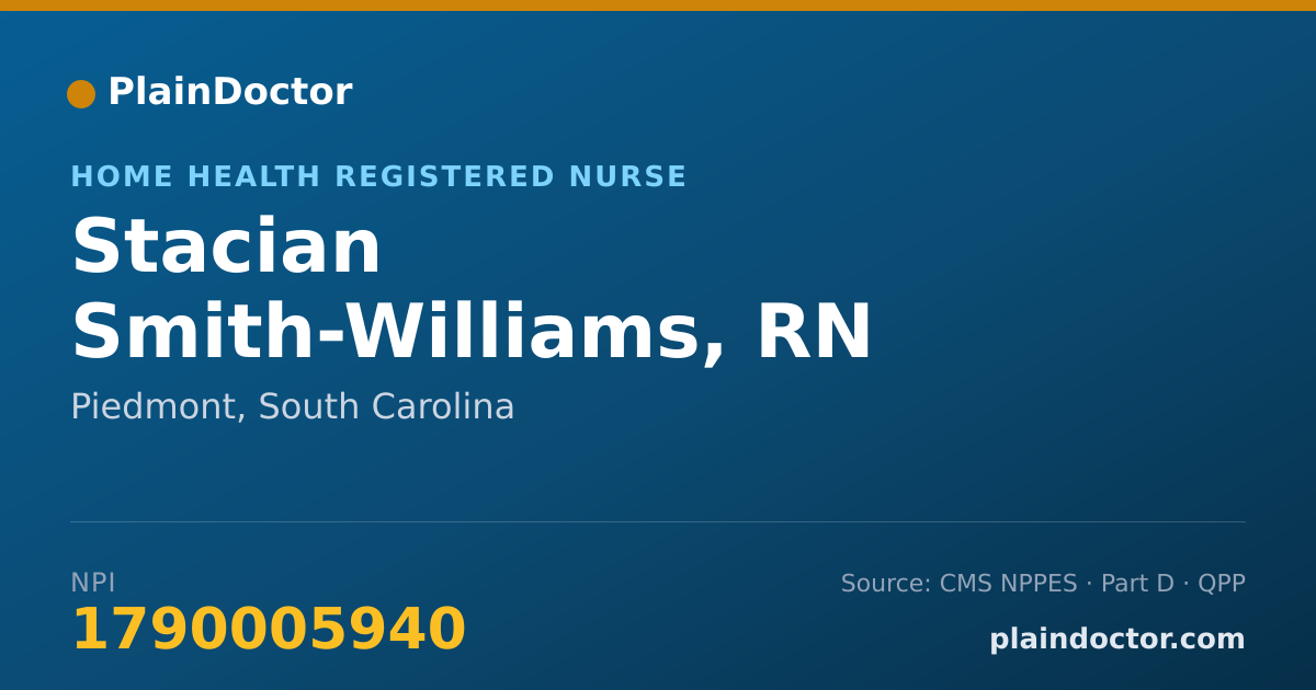 Shareable card for Stacian Smith-Williams, RN - Home Health Registered Nurse, Piedmont, SC
