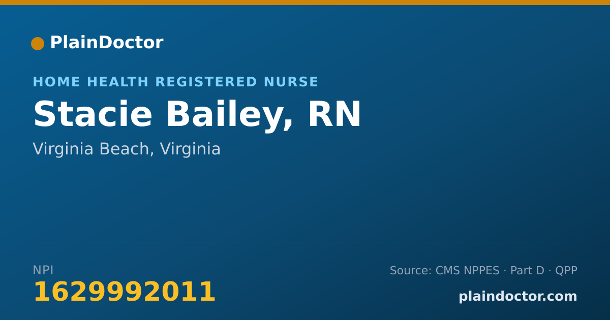 Shareable card for Stacie Bailey, RN - Home Health Registered Nurse, Virginia Beach, VA