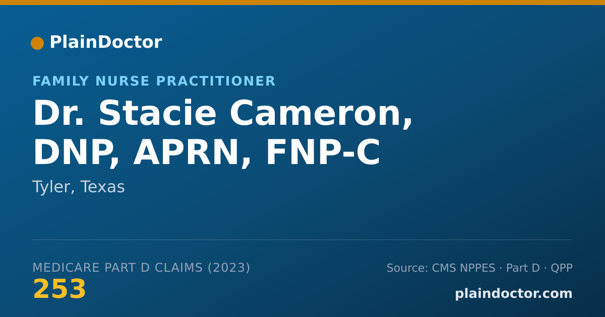 Shareable card for Stacie Cameron, DNP, APRN, FNP-C - Family Nurse Practitioner, Tyler, TX