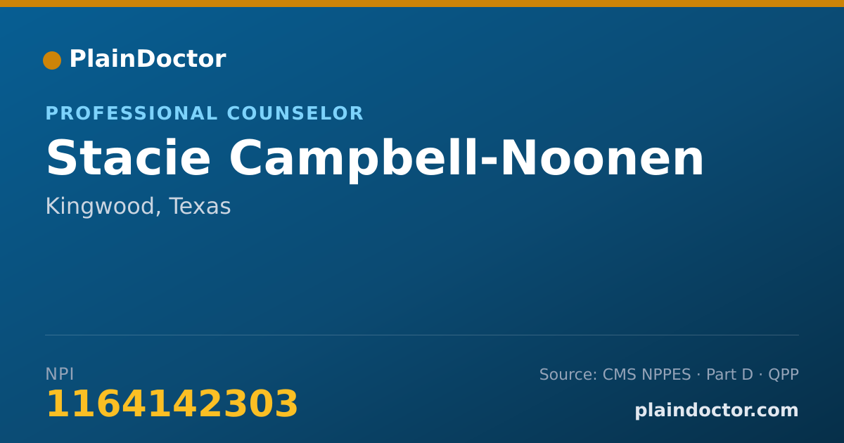 Shareable card for Stacie Campbell-Noonen - Professional Counselor, Kingwood, TX