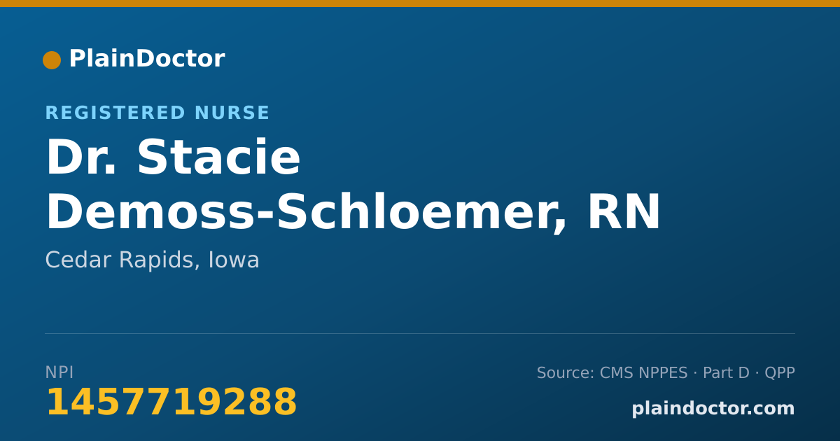 Shareable card for Stacie Demoss-Schloemer, RN - Registered Nurse, Cedar Rapids, IA