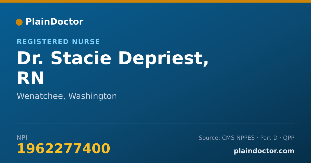Shareable card for Stacie Depriest, RN - Registered Nurse, Wenatchee, WA