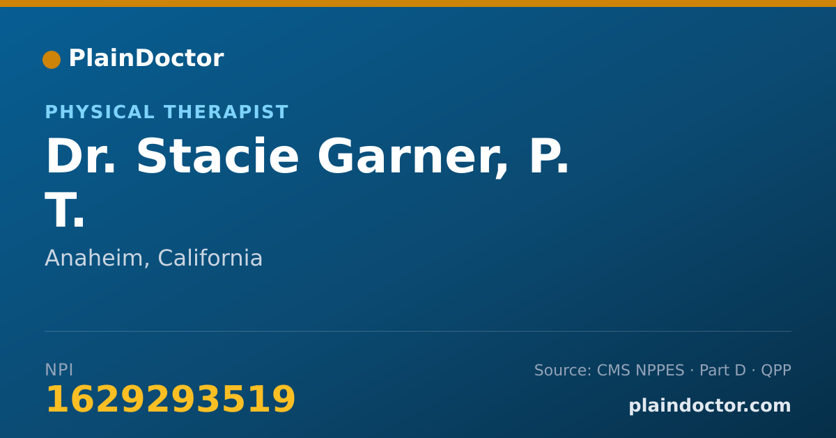Shareable card for Stacie Garner, P. T. - Physical Therapist, Anaheim, CA