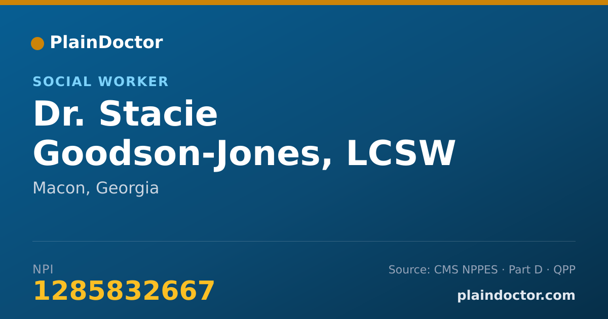 Shareable card for Stacie Goodson-Jones, LCSW - Social Worker, Macon, GA
