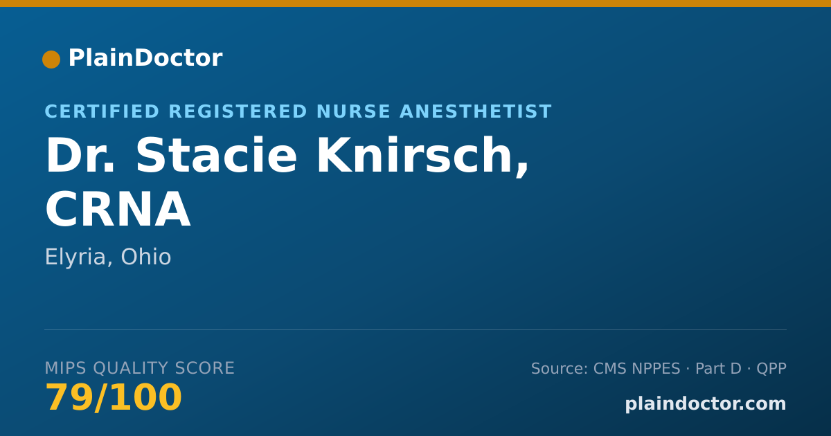 Shareable card for Stacie Knirsch, CRNA - Certified Registered Nurse Anesthetist, Elyria, OH