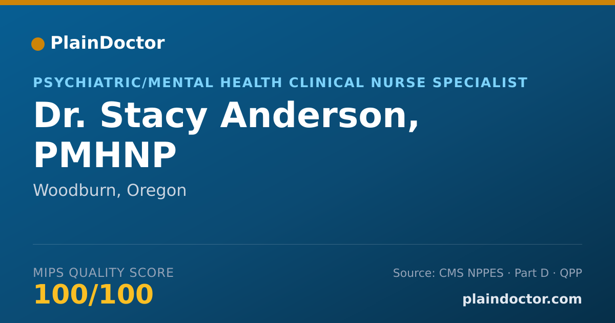 Shareable card for Stacy Anderson, PMHNP - Psychiatric/Mental Health Clinical Nurse Specialist, Woodburn, OR