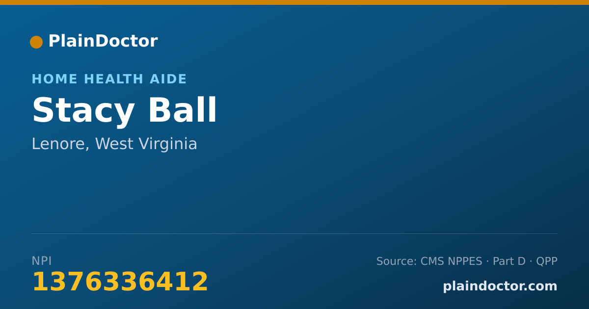 Shareable card for Stacy Ball - Home Health Aide, Lenore, WV
