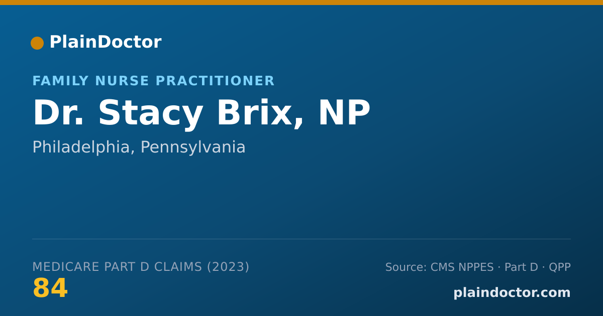 Shareable card for Stacy Brix, NP - Family Nurse Practitioner, Philadelphia, PA