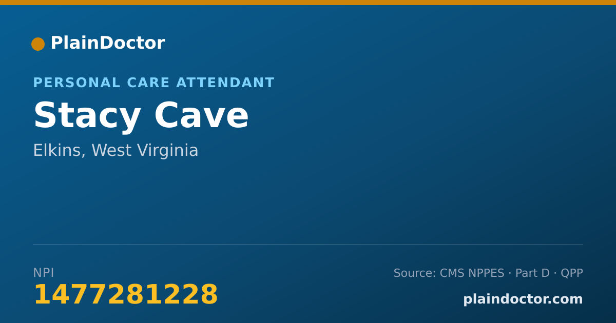 Shareable card for Stacy Cave - Personal Care Attendant, Elkins, WV