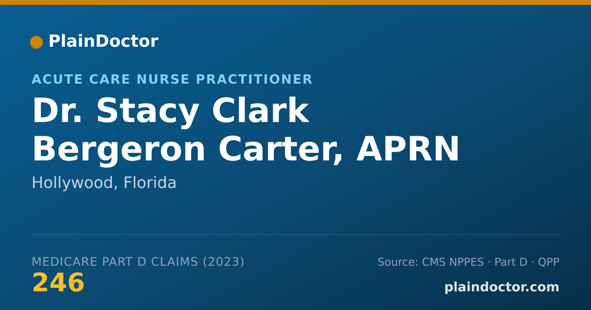 Shareable card for Stacy Clark Bergeron Carter, APRN - Acute Care Nurse Practitioner, Hollywood, FL