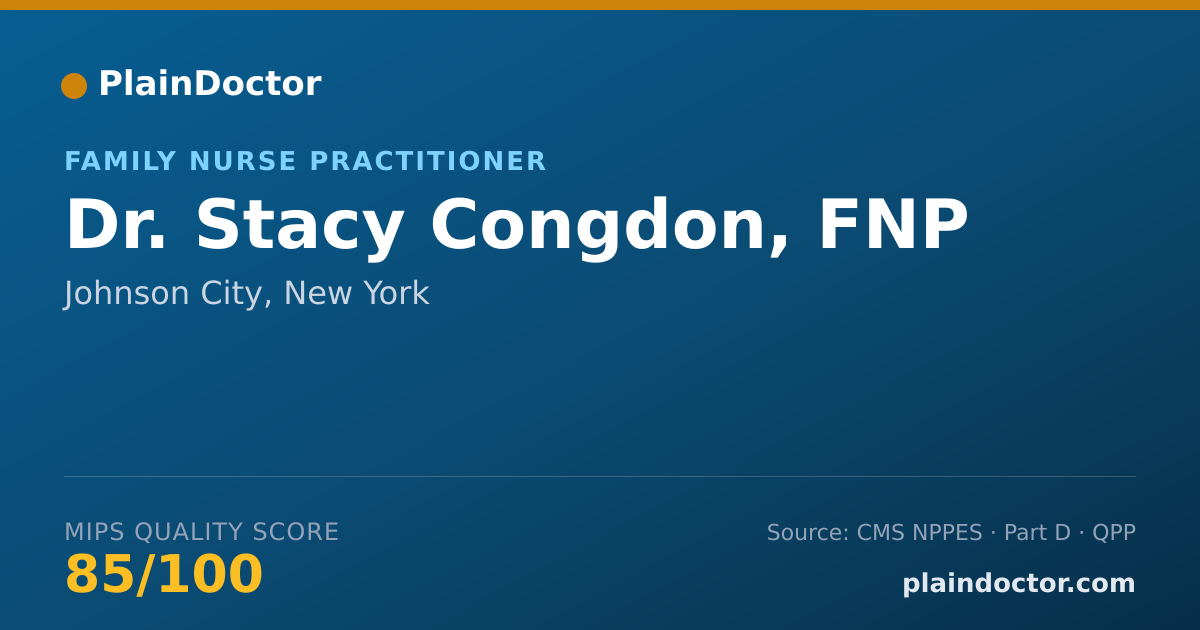 Shareable card for Stacy Congdon, FNP - Family Nurse Practitioner, Johnson City, NY