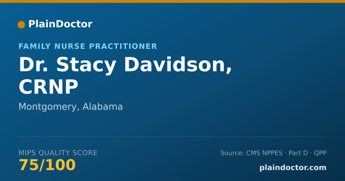 Shareable card for Stacy Davidson, CRNP - Family Nurse Practitioner, Montgomery, AL